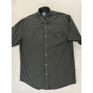 Texas Standard WESTERN Pearl Snap Short Sleeve Field Shirt (Men's 2XL) Black